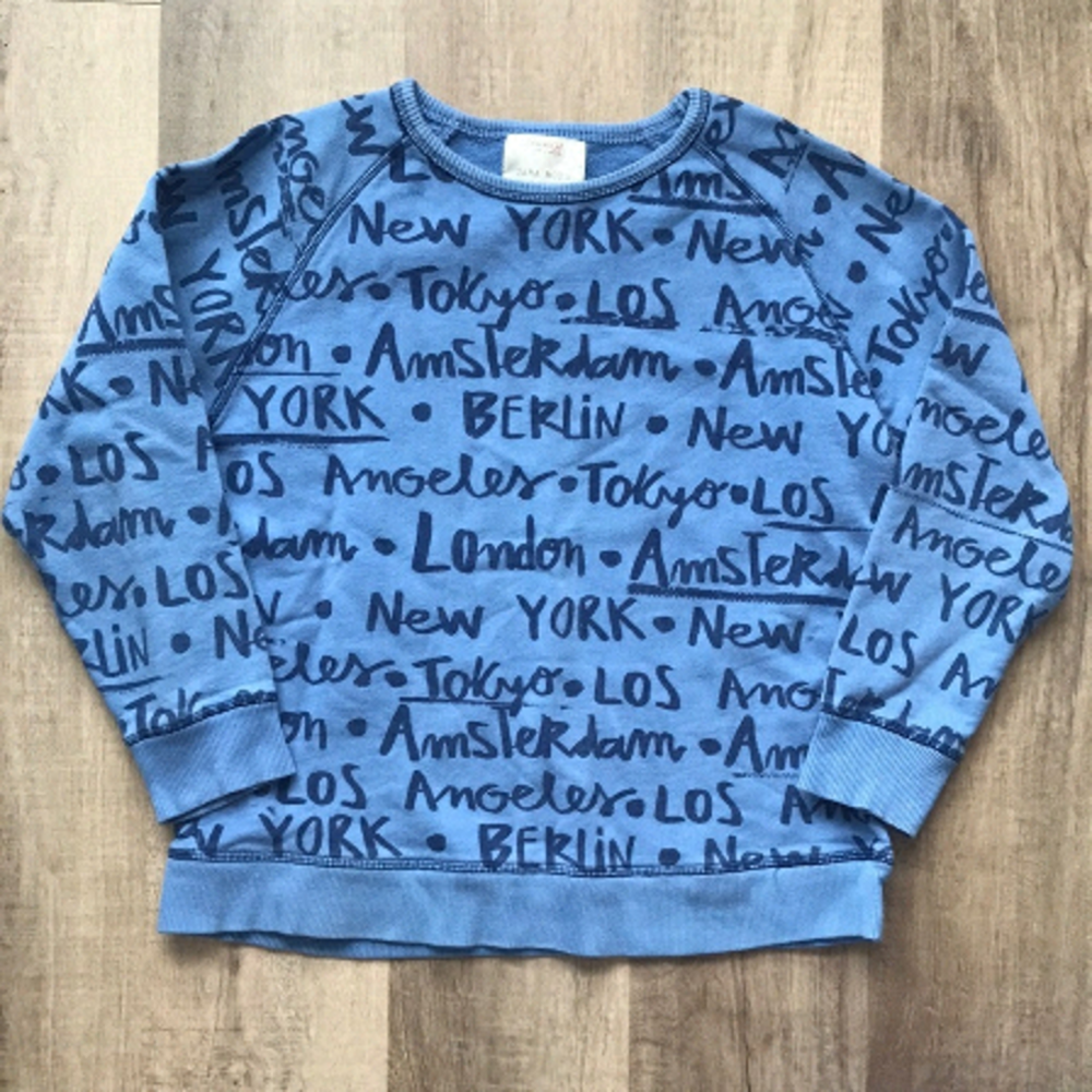 Zara Boys blue size 11/12 long sleeve crew neck  Sweater